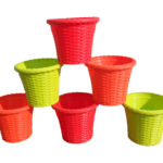 Stylish Fiber  Pot For Indoor and Outdoor Gardening – Multiple Colors Set of Six