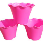 Stylish Fiber Pot In Pink Color 21 cm * 17 cm – Set Of Three
