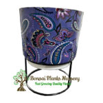Stylish Printed Metal Planter with Tripod Metal Stand Multicolor – Design Code  A49