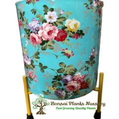 Stylish metal pot flower print for home decoration