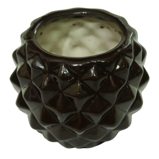 Bowl Shape Ceramic Flower Pot with Diamond cuts Design code C3