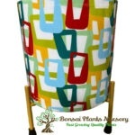 Stylish Printed Metal Planter with Tripod Metal Stand Multicolor – Design Code  A19