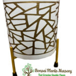 Stylish Printed Metal Planter with Tripod Metal Stand