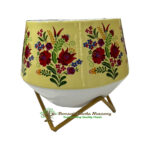 Stylish Printed Metal Planter with Tripod Metal Stand Multicolor  – Design Code  A13