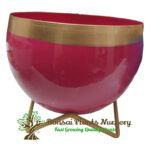 Stylish Printed Metal Planter with Tripod Metal Stand Multicolor – Design Code  A31