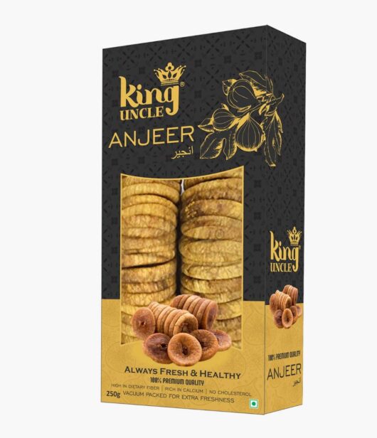 King Uncle Anjeer (DDried Figs) (Vacuum Pack) - 250 Grams - Golden Pack