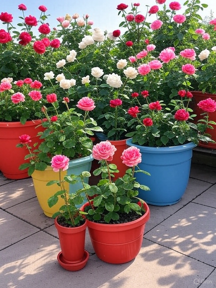 नर्सरी में उपलब्ध स्वस्थ गुलाब का पौधा