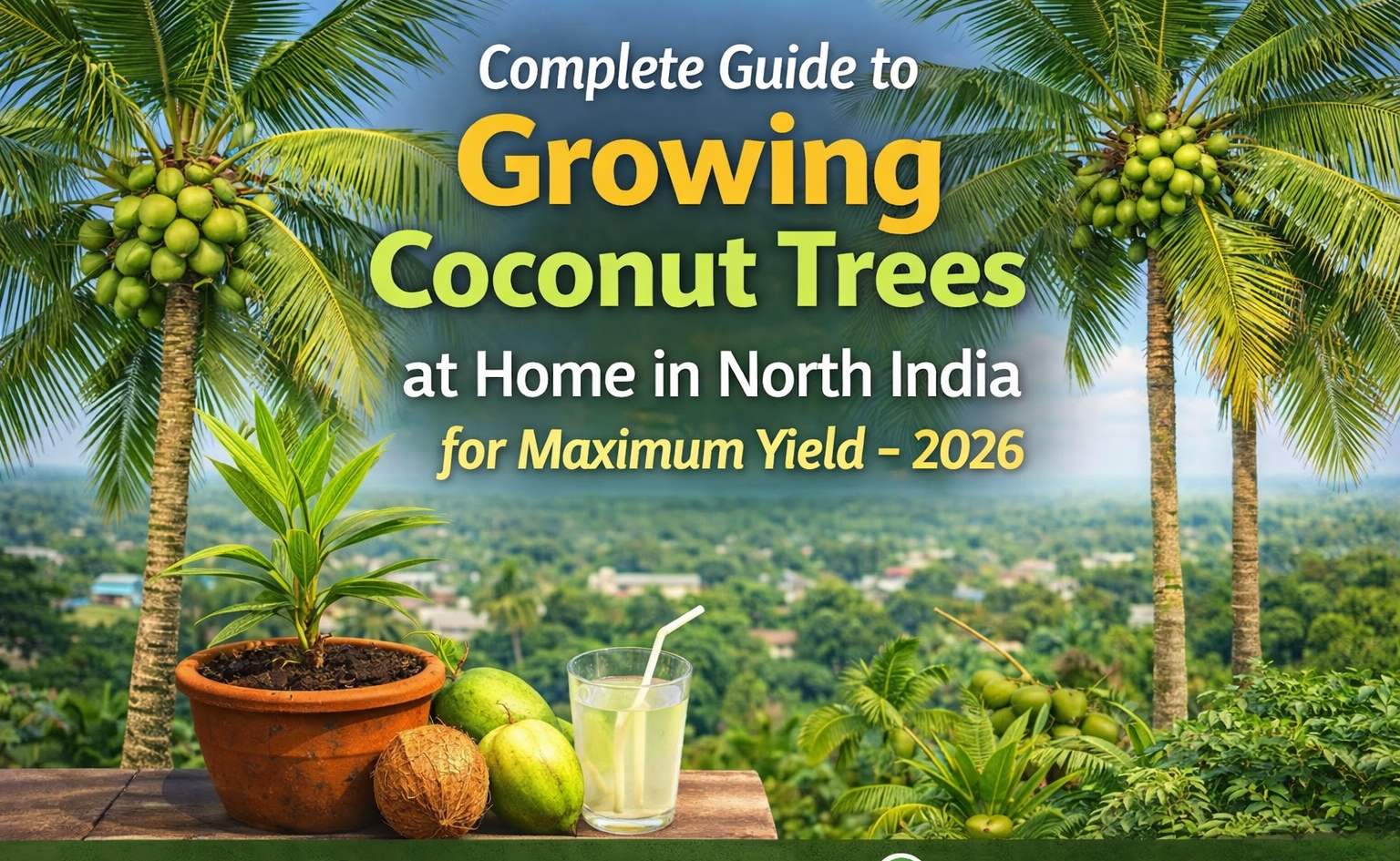 उत्तर भारत में घर पर नारियल का पौधा उगाने और अधिक फल पाने की संपूर्ण गाइड – 2026 (Deep Expert  Guide)
