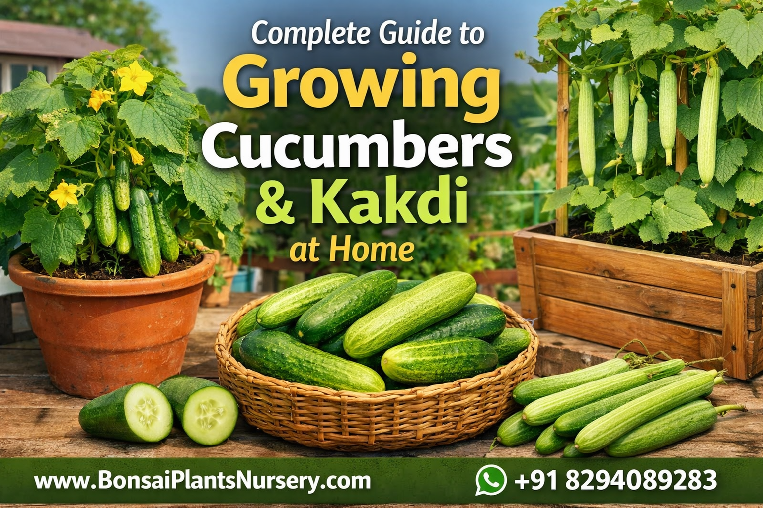 Complete Guide to Growing Cucumber and Kakdi at Home (In Pots, Terrace & Kitchen Garden)